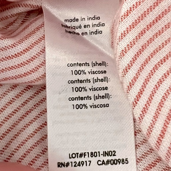 onia Red and White Striped Button Up Shirt Dress Pockets Coastal Beachy Summer - Picture 13 of 13